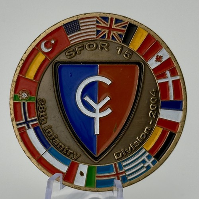 #ad RARE 38th Infantry Division SFOR 15 Bosnia 2004 Task Force Eagle Challenge Coin $179.99