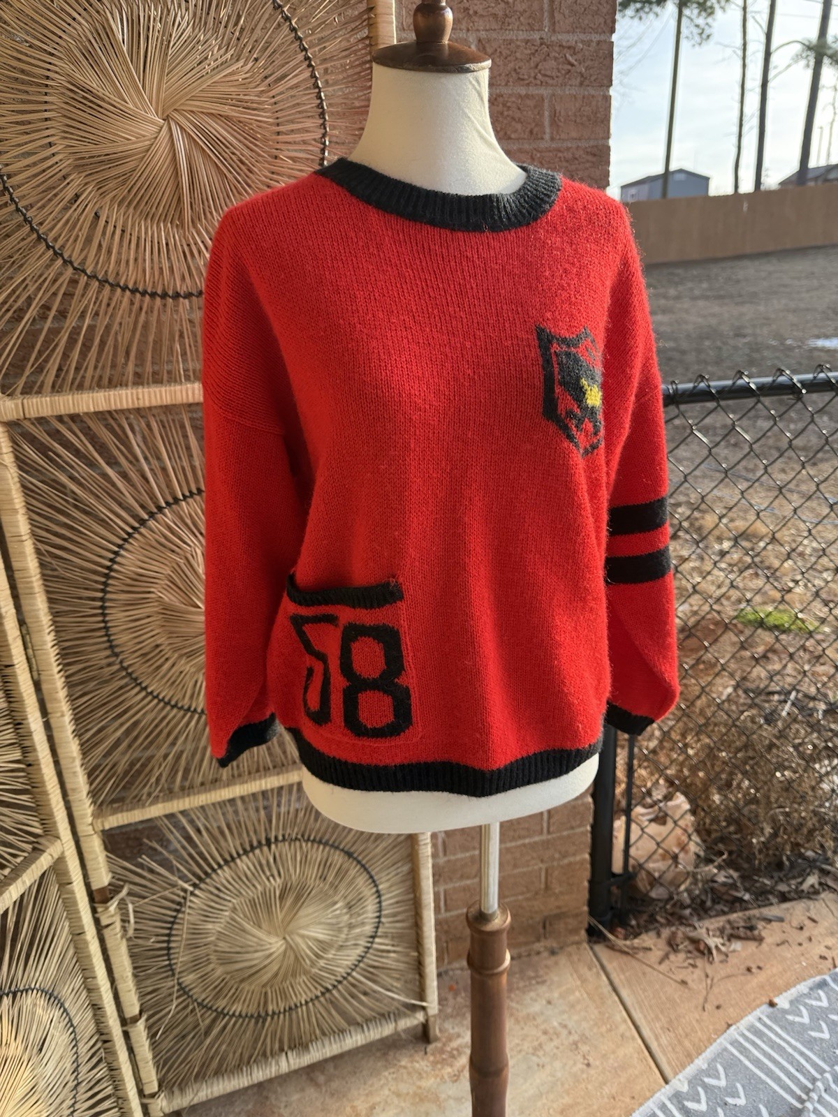 Reference Point Vintage RED crew Neck Graphic Jer… - image 3