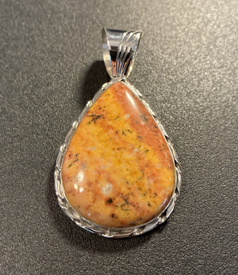 Jay King mine finds Sterling silver huge Mookaite Gemstone 2.75 Inch pendant
