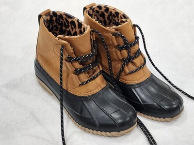 Magellan Outdoor Duck Boots Rain Snow Ankle Lace Up Lined Boot Womens Size 7B