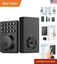 Matte Black Keyless Entry Keypad Deadbolt - Simplified Auto-Lock Security