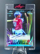 Ronald Acuna Jr Leaf Art Of Sport Fiberoptic Auto 4/4 Last Copy Braves NL MVP