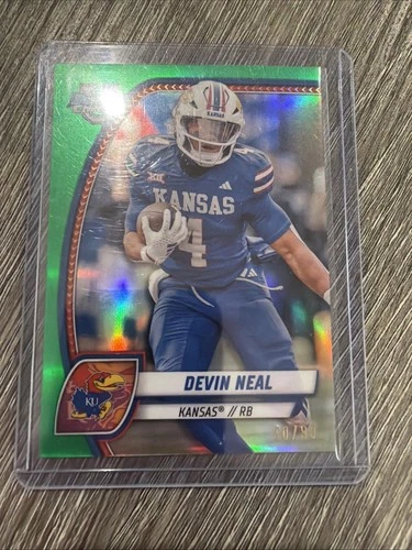 2024 Bowman Chrome University Football Green Refractor Devin Neal #61