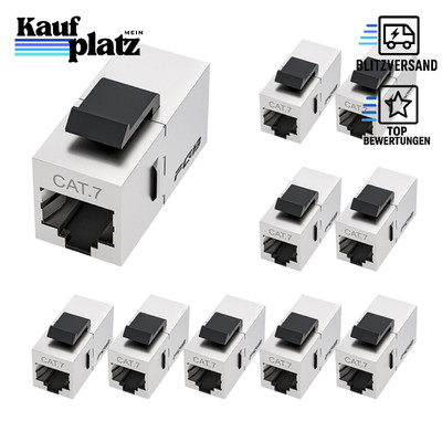 Keystone Modul RJ45 Cat7 10Gbps geschirmt Kupplung Buchse 10 Stück Silber