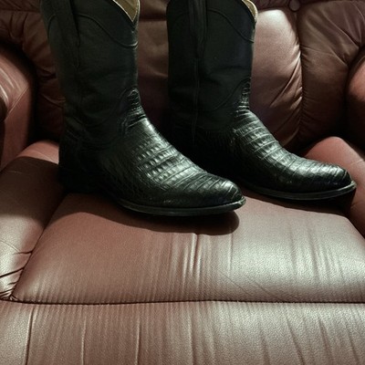 Tecovas Men's Caiman Crocodile in Midnight (Black)