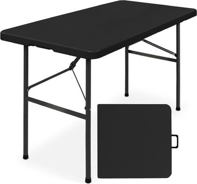 4Ft Portable Plastic Folding Table   17% Thicker than Others   Indoor & Outdoor 