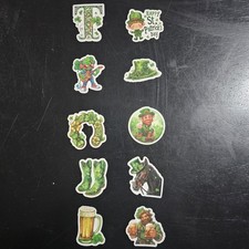 10pcs Green Clover St. Patrick's Day Stickers Free Shipping
