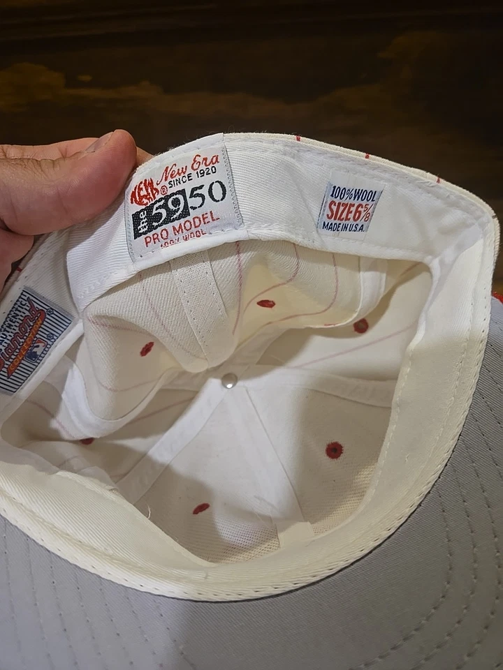 Vtg NOS NWT New Era 5150 Pro Model Fitted Cincinnati Reds Cap Hat 6 5/8 - Image 4 of 4