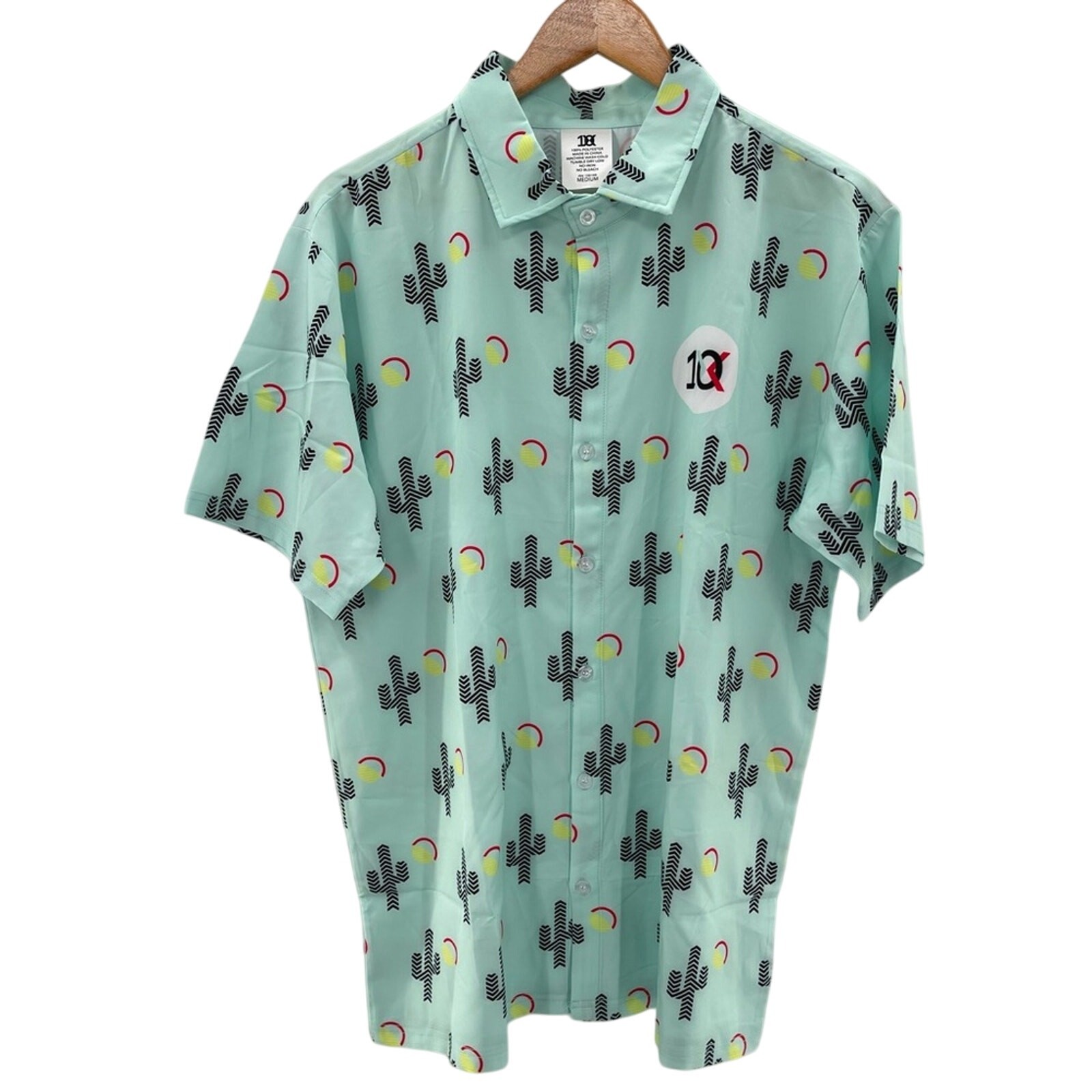 10X Men's Cactus Button Down Performance Wear Pol… - image 1