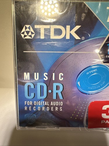 TDK Music CD-R Digital Audio Recorders CD's 74 Min, 3 Pack New Factory Sealed - Picture 3 of 6