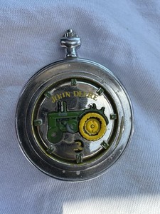 1990s John Deere Pocket Watch Model R Franklin Rare Color Combo-Parts Or Restore