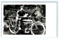 Excelsior Auto Cycle Motorcycle RPPC - REPRODUCTION Postcard