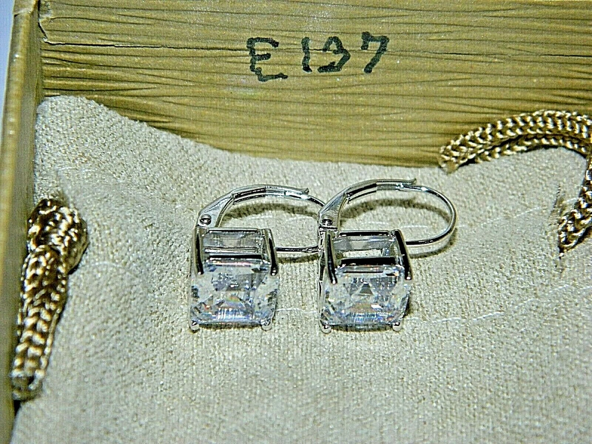 JTV Sterling Silver BELLA LUCESIMULATED DIAMOND STUD Earrings