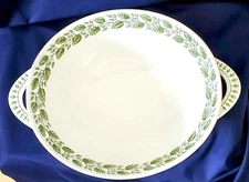 VTG RORSTRAND SWEDEN 612 OVAL HANDLED VEGETABLE BOWL 8" GREEN LEAVES ON VINE