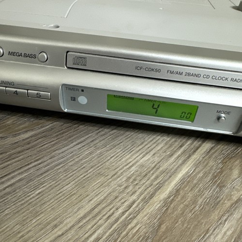 Sony ICF-CDK50 Under Cabinet AM FM CD Clock Radio With Hardware NO REMOTE - Picture 9 of 10