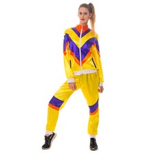 90s 80s Neon Retro Babe Shell Suit 80s Women's Fancy Dress Costume 