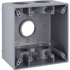 TayMac 5388-0 2-Gang Weatherproof Deep Box with Five 3/4-in. Threaded Outlets