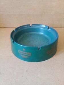 Vintage Green Heineken Mebel Ashtray - 6" Diameter - Made in Italy