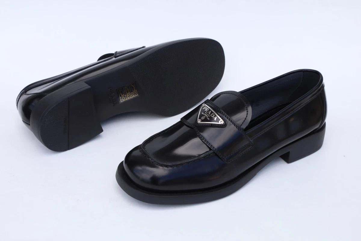 Prada black cheap loafers womens