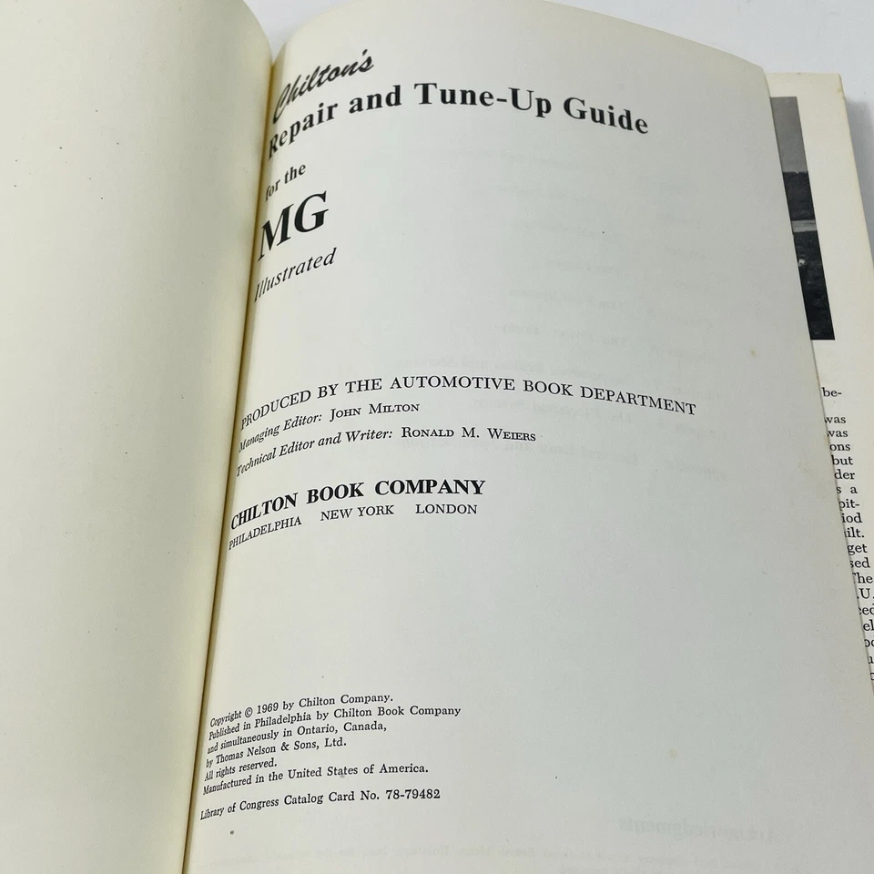 Guía de reparación y puesta a punto Chilton's 1969 para el MG Foto 2 de 4