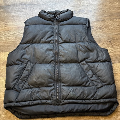 Eddie Bauer Outdoors Down Vest Men Large Black Puffer Hike Outdoor Camp Full Zip