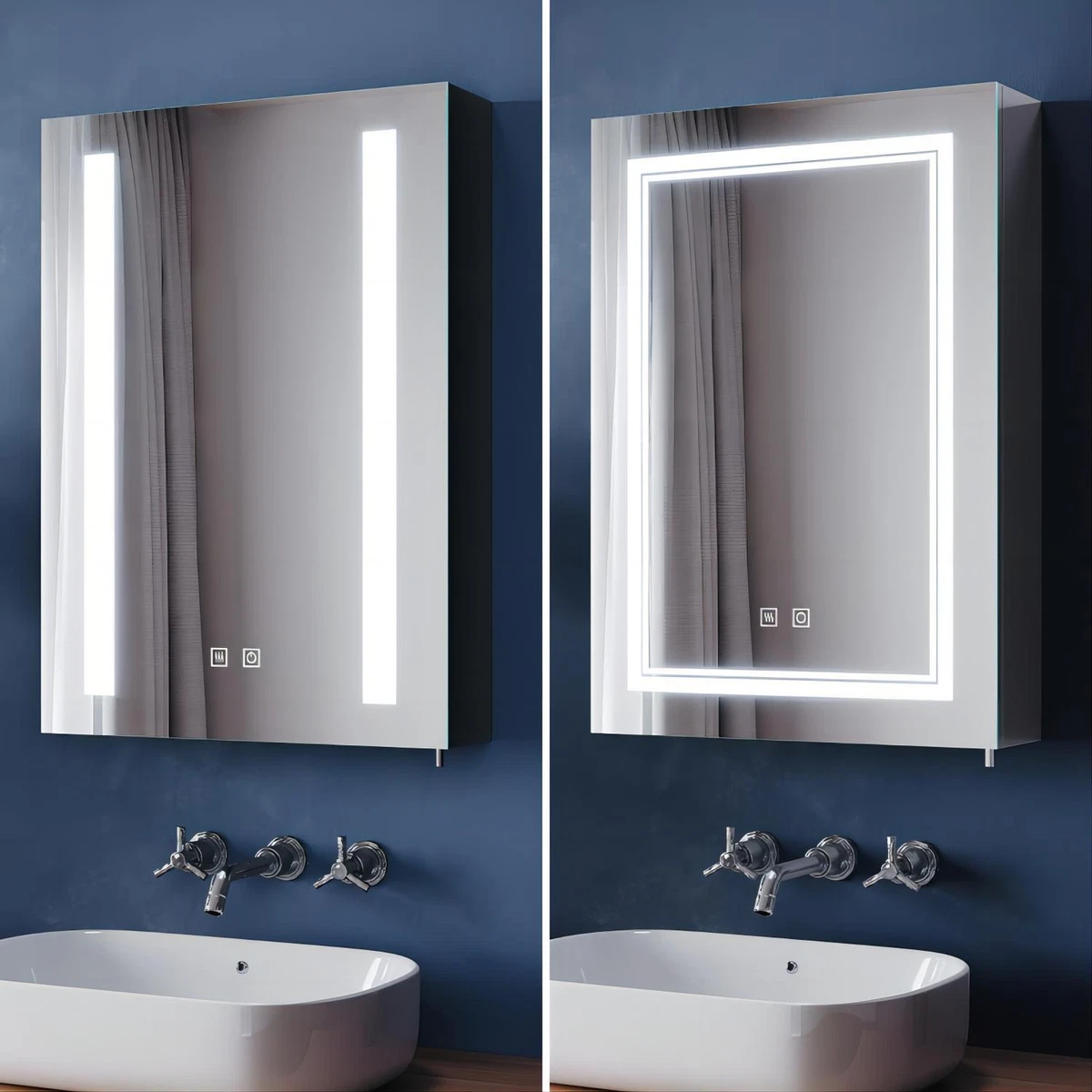 Led Bathroom Mirror With Demister And Shaver Socket