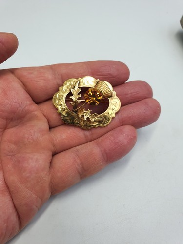 Lovely Vintage 2.5M Gold Plated Thistle Brooch - Picture 8 of 8