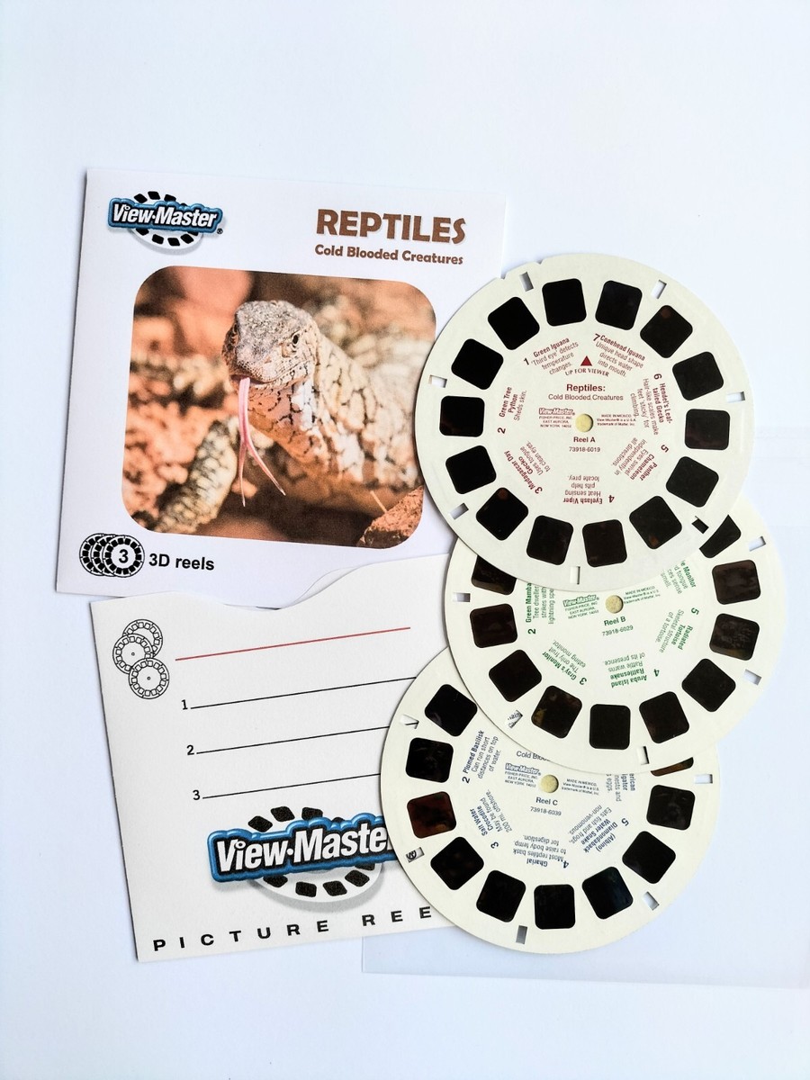 1998 REPTILES Cold Blooded Creatures Mattel VIEW-MASTER 3 reels ID