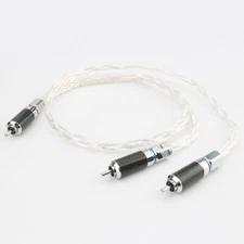 HiFi 4Cores Silver Plated Audio Cable RCA to 2 RCA Interconnect Splitter Cable