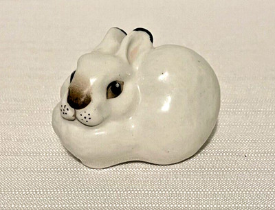 VTG Lomonosov Bunny Rabbit Snow Hare Figurine Russian Made USSR Porcelain 2 