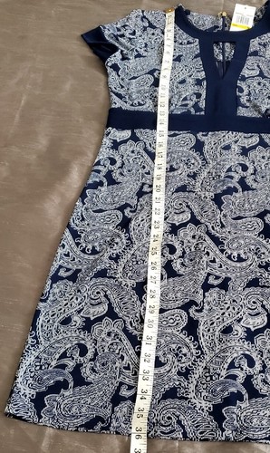 MICHAEL KORS Women's Dress Knee-length Fit & Flare Sheer True Navy SZ M NWT - Picture 8 of 12