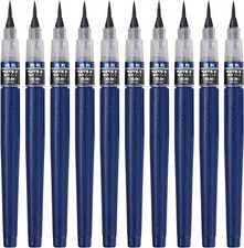 10 Sets Pentel Brush Pen Quick Dry Brush Extra Fine Black XFPD5F from Japan
