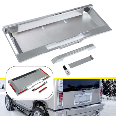 Rear License Plate Trim Cover Frame For 2003-2005 HUMMER H2 SUV Chrome W/Holes