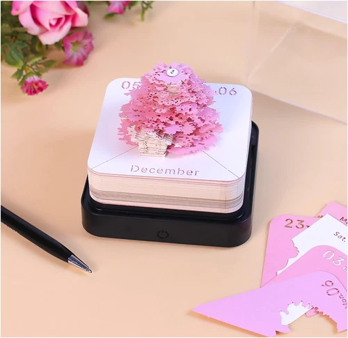3D Art Calendar Memo Pad 2024 Creative Time Piece Calendar DIY Tree Rip Away US - Picture 5 of 14