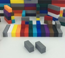 NEW 2 20' Shipping Containers - N Scale 1:160 - GRAY - ALL COLORS AVAILABLE 