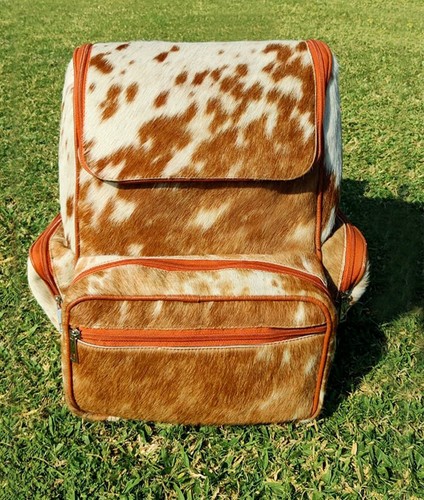 Real Cowhide Backpack -Travel Bag Diaper Bag School Bag Shoulder Bag Western Bag - Bild 1 von 3
