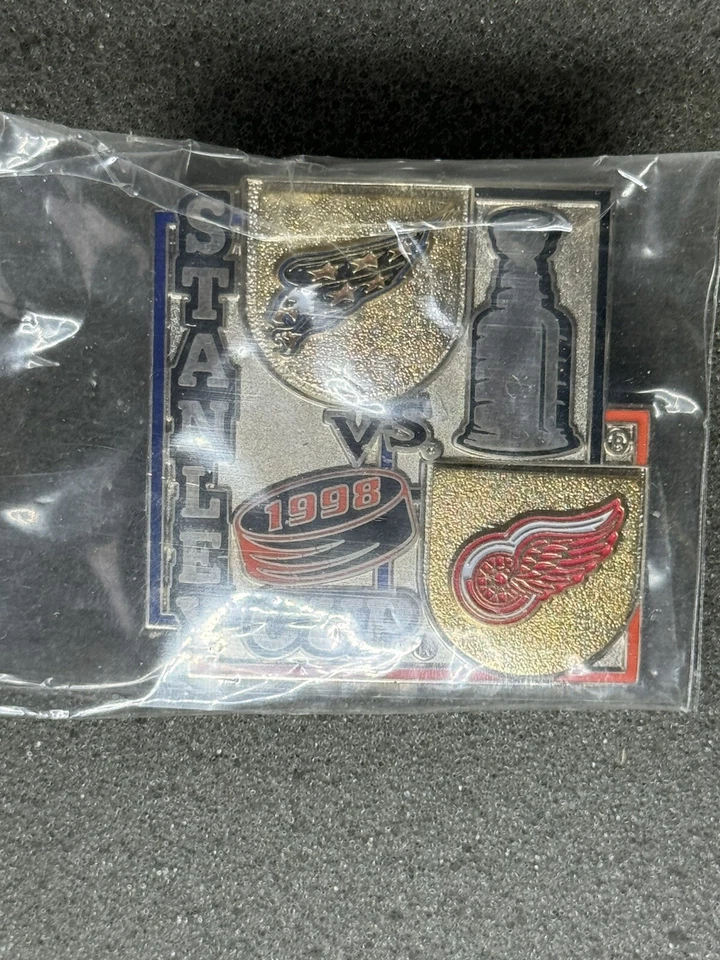 Detroit Red Wings 1998 Stanley Cup Champions Finals Pinback Solapa - Lote de 2 Foto 3 de 3