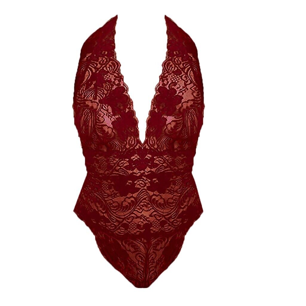 Plus Size Red Lace Teddy with Open Back