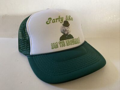 Sam The Snowman Hat Party Trucker Hat Adjustable Dark Green Christmas ...