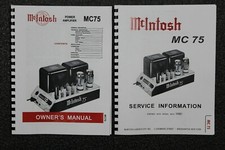  USA ULTIMATE MCINTOSH MC75 OWNER'S / MAINTENANCE / SERVICE MANUALS