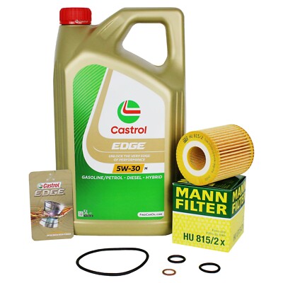 Mann Ölfilter + 5L Castrol 5W30 M für BMW 1er 3er E81 E87/88 116-120i E46 E91/92