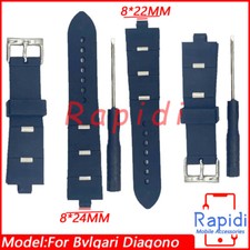 Replacement For Bvlgari Diagono Silicone Rubber Watch Strap Band W/ Tool