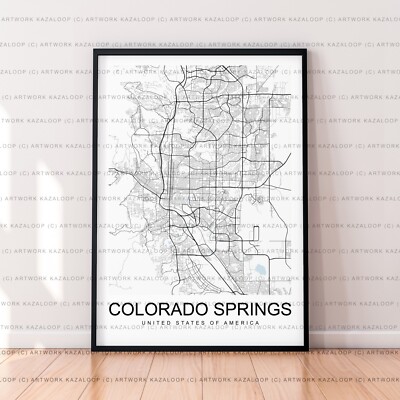 Ungerahmte Colorado Springs Karte Poster Druck Colorado Springs Wandbild Layout