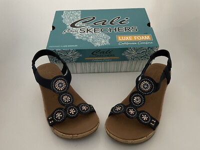 Sketchers Sandalen Cali Beverlee Navy Größe 37 Neu