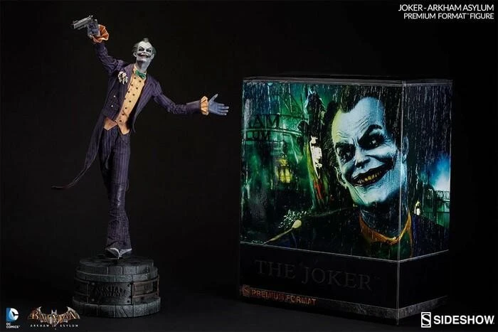BATMAN - Arkham Asylum - Joker Premium Format 1/4 Statue Sideshow - Defective - Photo 3/4
