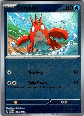 Pokemon | ME01: Mega Evolution | Corphish | 033/132 | Reverse Holo | NM
