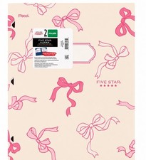 Mead 2 Pocket Plastic Folder With Pink Bows