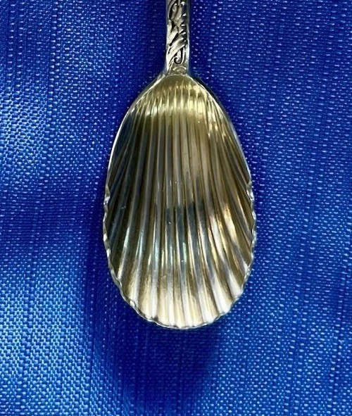 Gorham St. Par de cucharas sorbete acanaladas de plata esterlina Cloud doradas antiguas de Gorham Foto 4 de 4