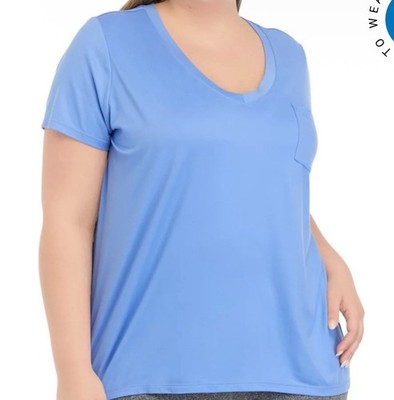 Yogalicious Lux Plus Size Short Sleeve Super Soft Sloane V-Neck T-Shirt Size 2X