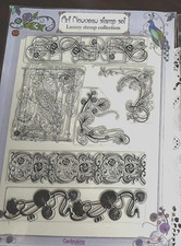 Art Nouveau Luxury 6 pc clear cling Stamp Set By Jennifer Ellory, 2016- NEW